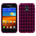 Wholesale Galaxy S2 D710 Argley TPU Gel Case (Argyle Hot Pink)